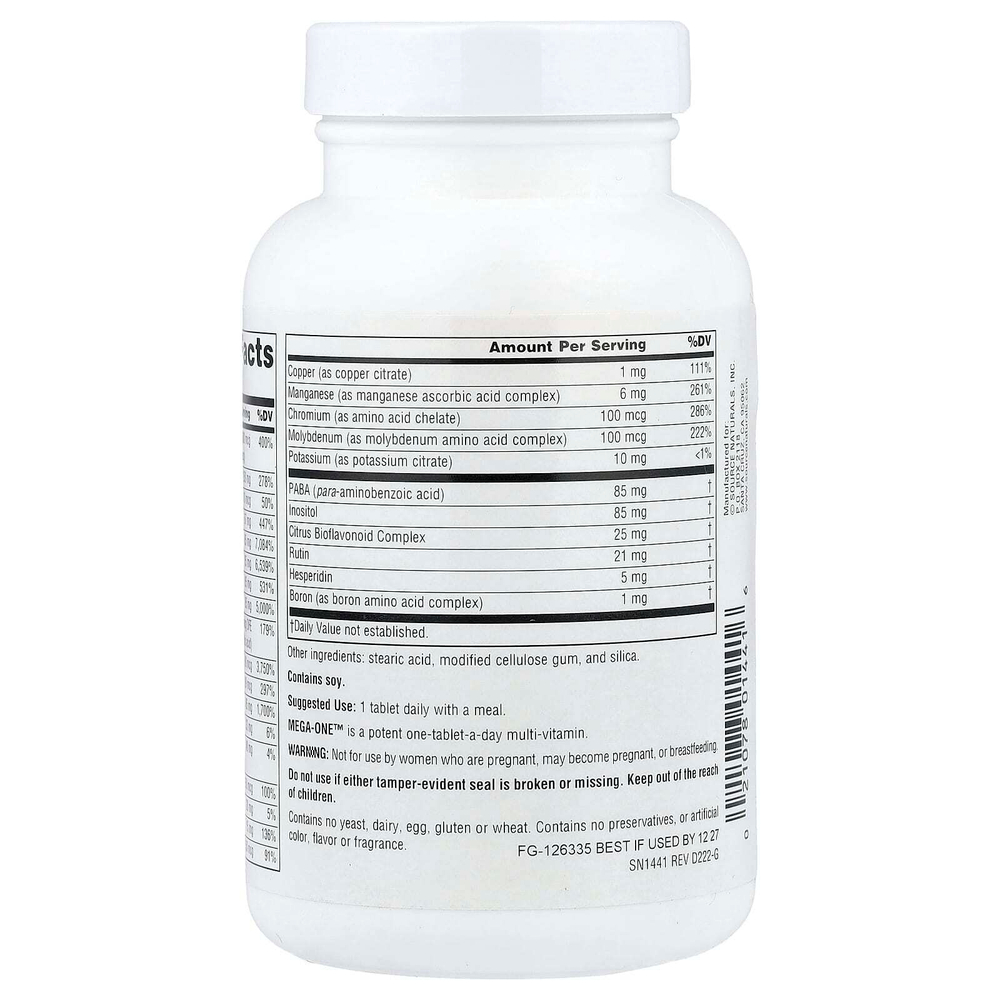 Source Naturals, Mega-One™, без железа, 60 таблеток