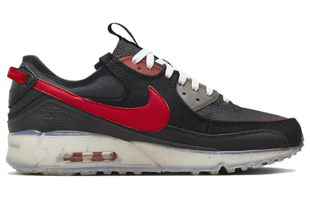 Nike Air Max Terrascape 90 all-match casual, easy and comfortable, shock-absorbing and wear-resistant low-cut life casual shoes men's black and red