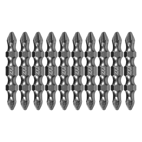 Бита двухсторонняя, PH2-PZ2 х 45 мм, сталь S2, 10 шт. Denzel