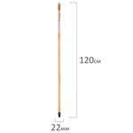 Черенок рукоятка 120 см, еврорезьба, пластиковая накладка, дерево + лак (ЭВКАЛИПТ), d=2,2 см, LAIMA, 700891