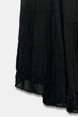 ZARA АСИММЕТРИЧНАЯ ЮБКА МИДИ, ЧЕРНЫЙ
