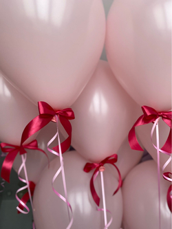 Воздушные гелиевые шарики под потолок с бантиками №5027