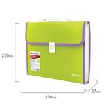 Папка-портфель пластиковая BRAUBERG "JOY", А4 (330х245х35 мм), 13 отделений, с окантовкой, салатовая, 227974