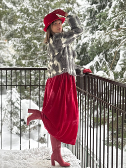 Юбка / бархат / шелк