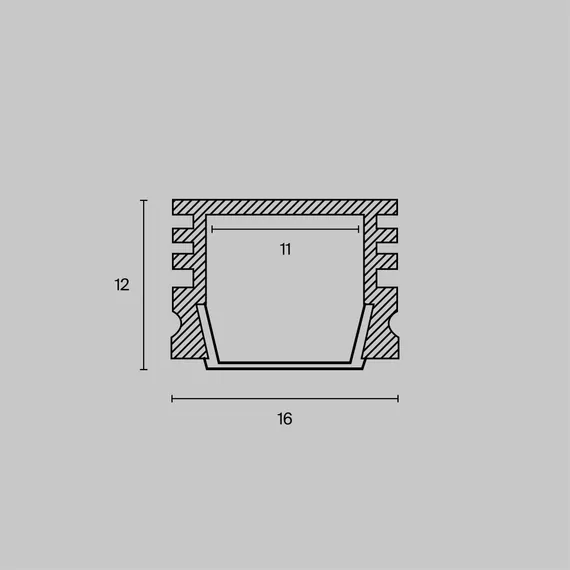 Алюминиевый профиль накладной 16x12 (Серебро, 2 м), ALM005S-2M Led Strip alm005s-2m