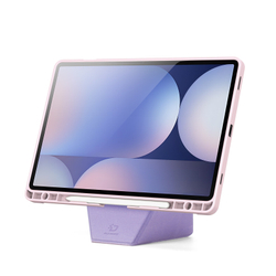 Складной чехол книжка розового цвета от Dux Ducis для Samsung Tab S10+, S9+, S9 FE+, серия Vers Series Case, с магнитным держателем Pencil и и функцией автоматического перехода в спящий режим