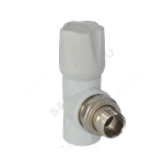 Клапан (вентиль) PP-R запорный белый Дн 20х1/2" Ру25 НР угловой для радиатора VALFEX 1014720012