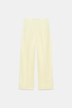 ZARA БРЮКИ С ЗАЩИПАМИ — ZW COLLECTION, ЖЕЛТЫЙ