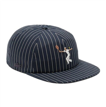 Теннисная кепка Lacoste Striped Embroidered Cotton Twill - blackbird/naturel clair