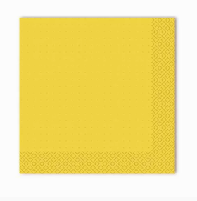 Салфетки Gratias однослойные 24*24 см, сложение 1/4, жёлтый, 400 шт