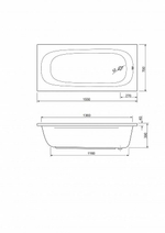 Акриловая ванна Cezares Piave 150x70 PIAVE-150-70-42-W37 без гидромассажа