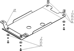 Усиленная защита Motodor кпп. 3 мм, сталь. для Lexus GS 300 2008-2012,Lexus GS 300 2005-2008 арт.15014