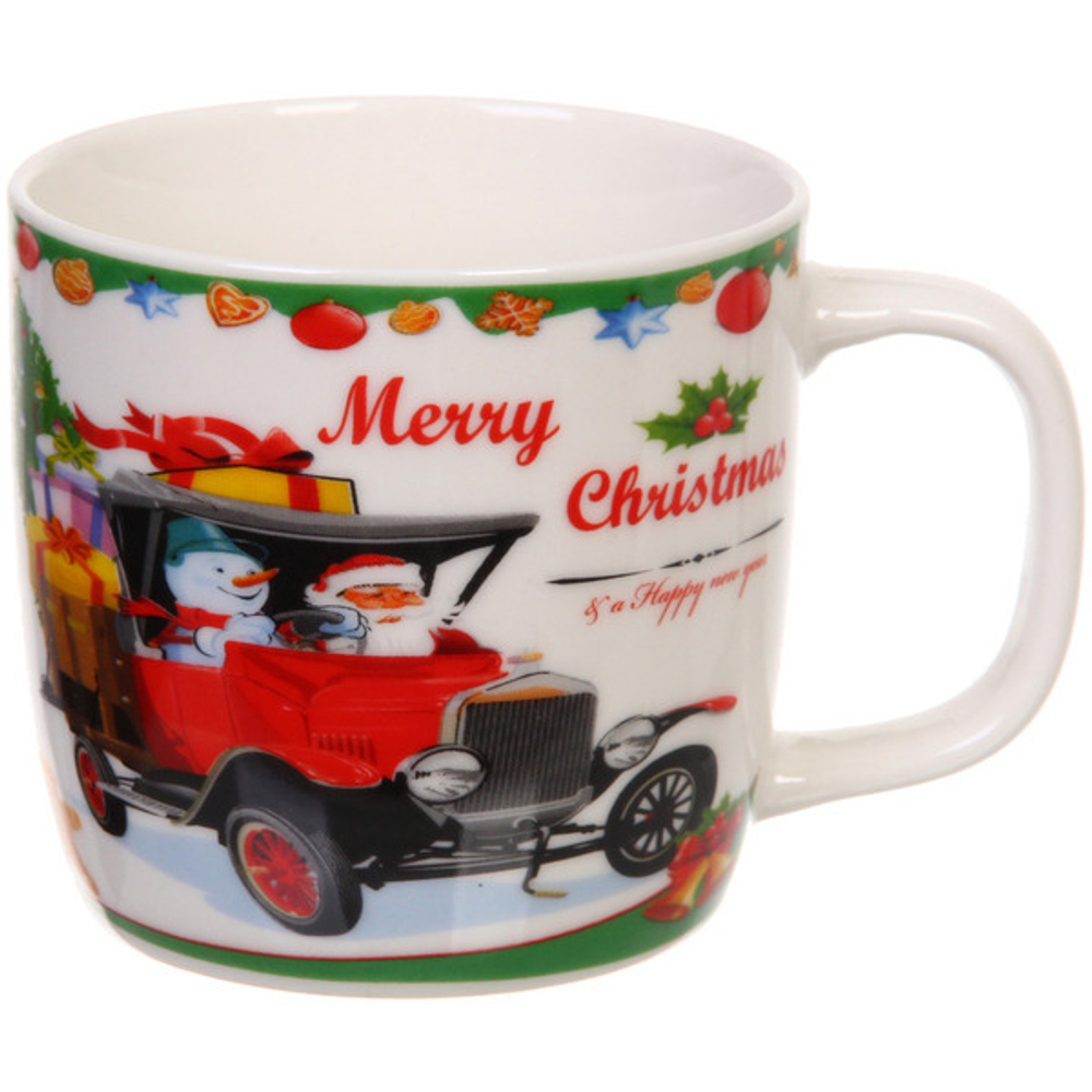 Кружка кермическая 360мл «Санта за рулём»