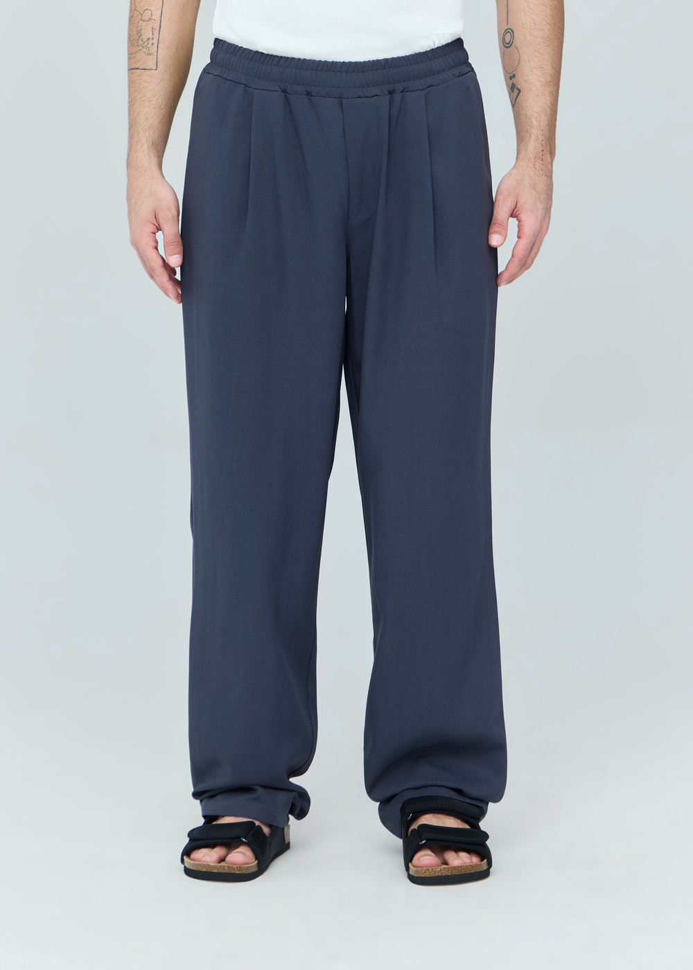 Брюки широкие легкие | grey-violet