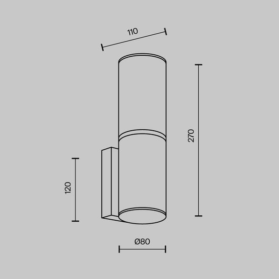 Настенный светодиодный светильник Modelux Modestyle MS.106.270 BS