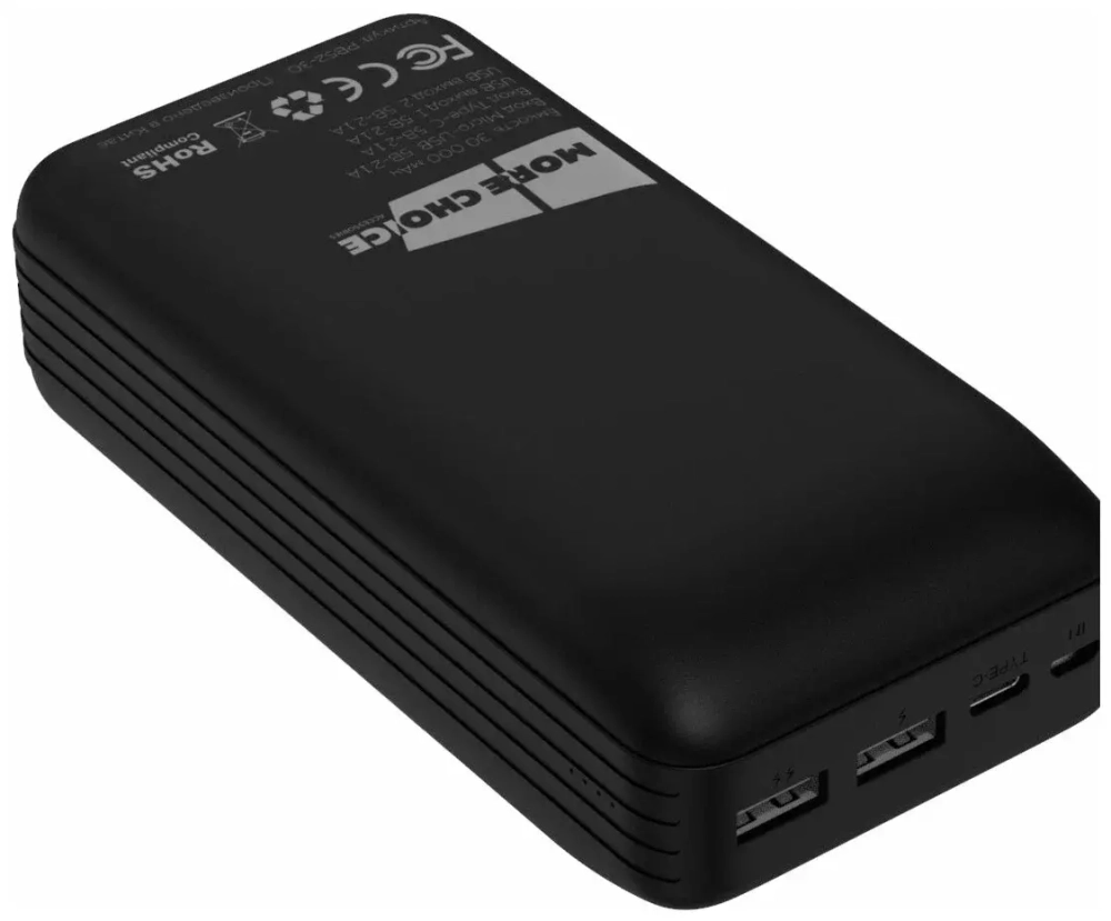 Портативный аккумулятор 30000 mAh PB52-30 More choice black