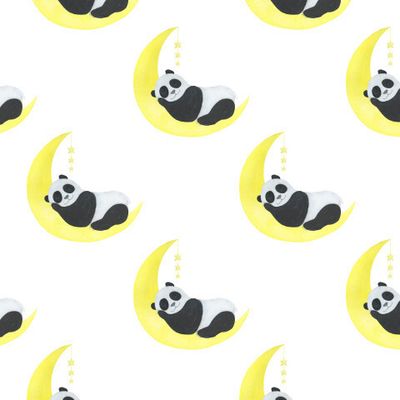 Панда спит на луне