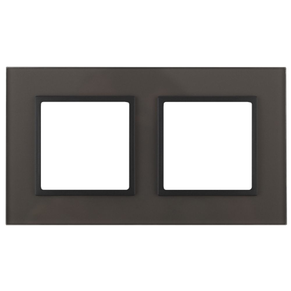 14-5102-32 ЭРА Рамка на 2 поста, стекло, Эра Elegance, серый+антр
