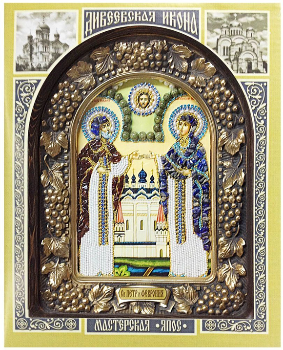 Икона Святые благоверные Петр и Феврония бисер