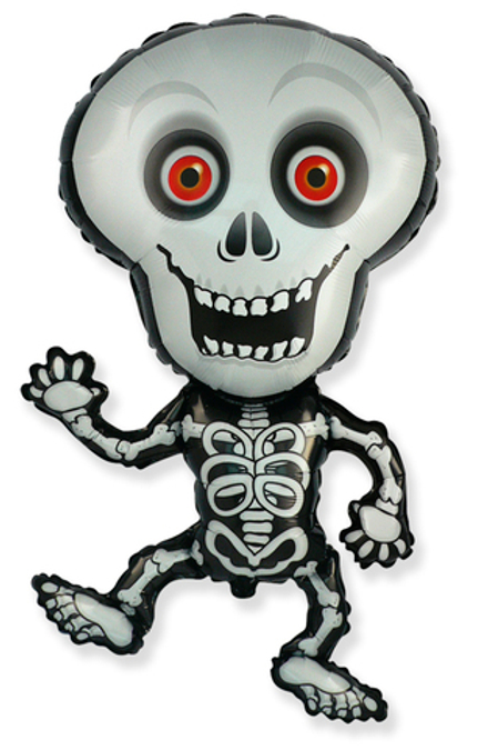 F Фигура, Танцующий скелет, Серый, 40''/102 см, 1 шт.