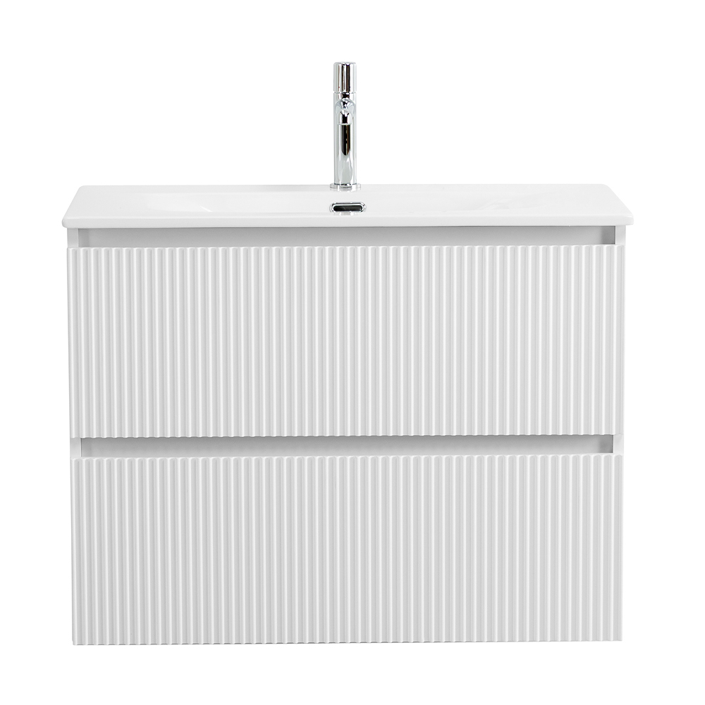 Тумба с раковиной подвесная BelBagno UNO-800-2C-SO-BO Bianco Opaco, раковина белая BB-8099-80