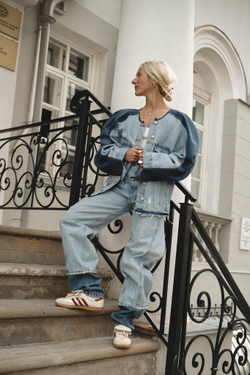 Upcycling куртка с волнами