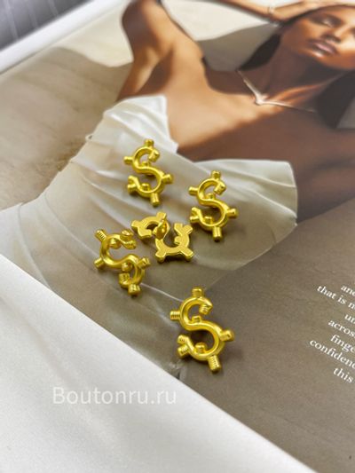 Пуговицы "S" с резьбой Скиапар. лимонное золото