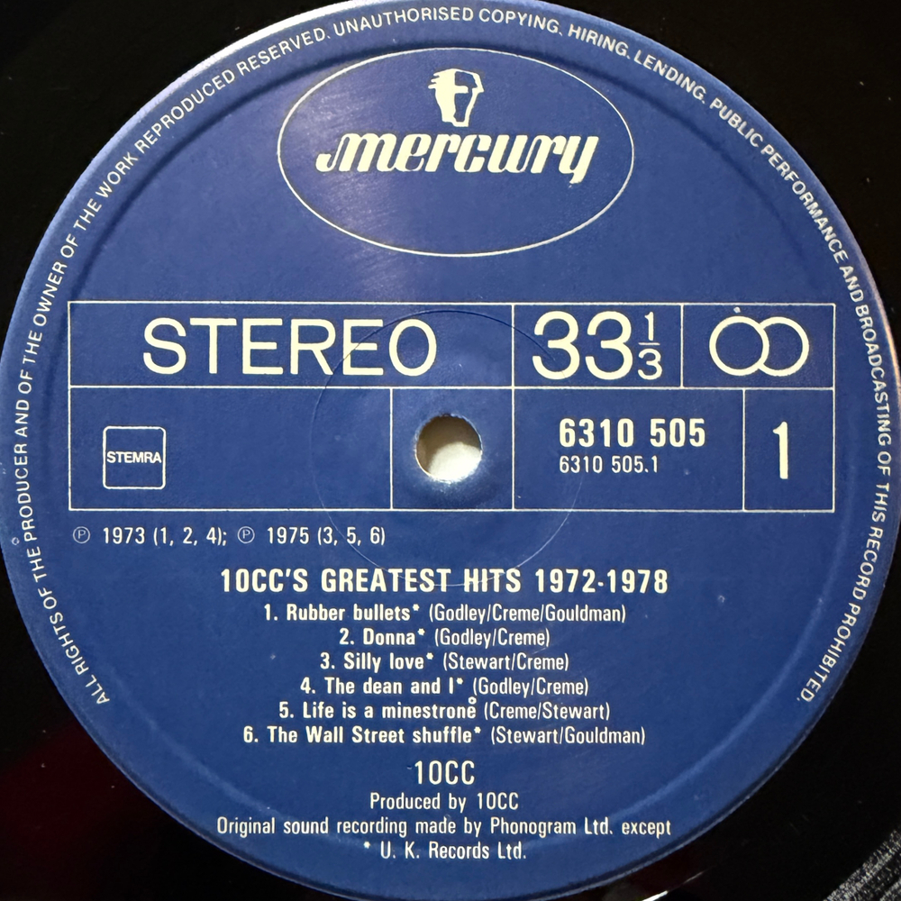 10cc ‎– Greatest Hits 1972-1978 (Голландия 1979гг.) Т