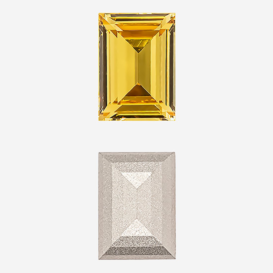 Кристалл Прямоугольник (Step Cut Fancy Stone), оттенок "Светлый Топаз"/"Light Topaz", 14*10мм