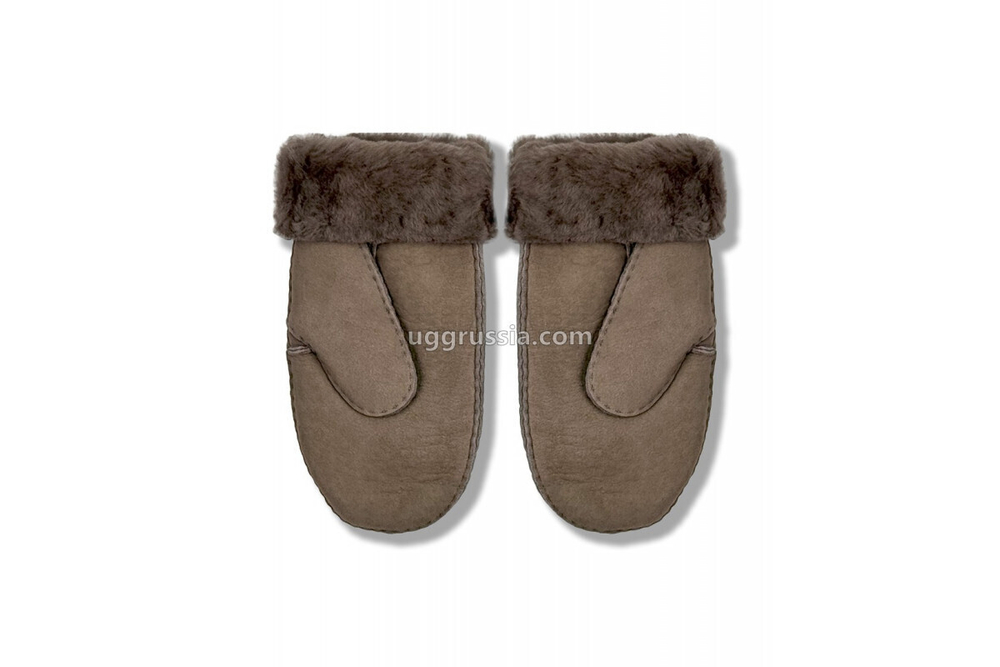 UGG Варежки Замшевые Женские Серые
