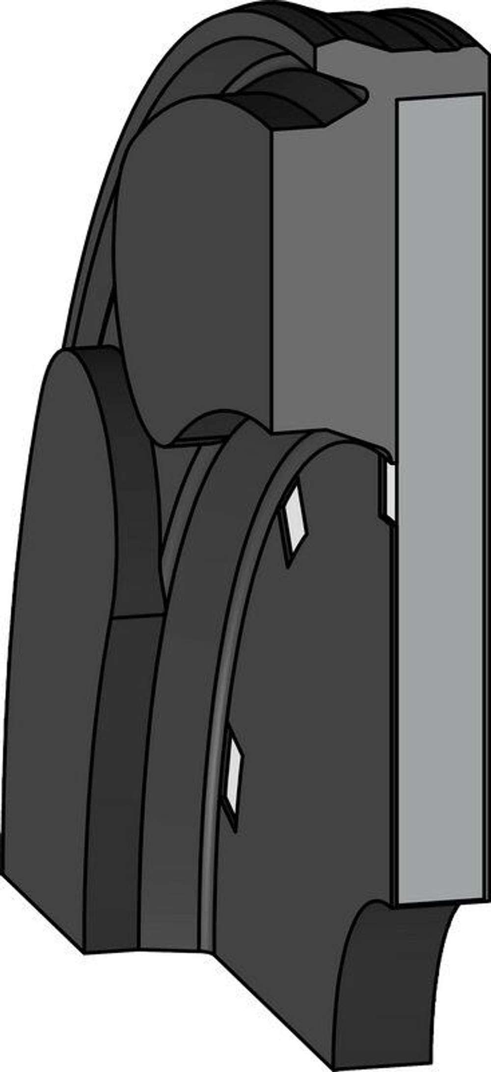 A804-040 Пневматическое уплотнение поршня одностороннего действия 40-8-8,5