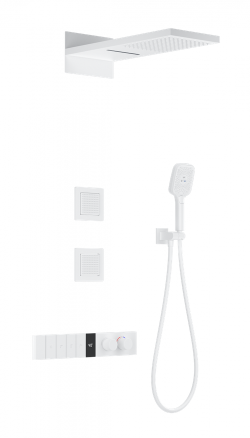 Душевая система с термостатом встраиваемая WONZON & WOGHAND, Белый матовый (WW-D4538-A-MW)