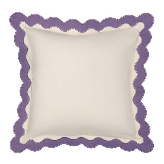 Чехол на подушку с контрастным кантом сиреневого цвета из коллекции trendy ruffles, 40х40 см