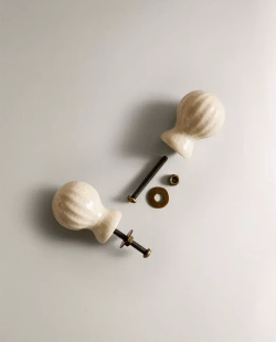 ZARA HOME МЕБЕЛЬНАЯ РУЧКА ИЗ КЕРАМИКИ С ЭФФЕКТОМ КРАКЛЕ (НАБОР ИЗ 2 ШТ.), БЕЛЫЙ