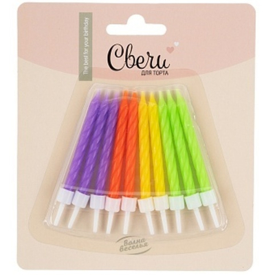 Свечи "Спирали", Яркий микс, 6 см