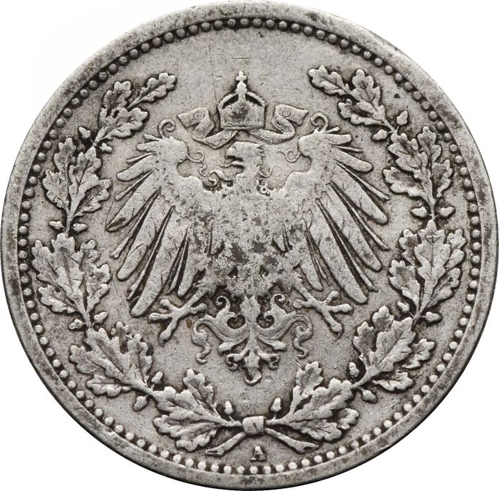 1/2 марки 1905 Германская империя "A" VF
