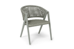 "Амстердам" стул плетеный из роупа, каркас алюминий, роуп серый круглый