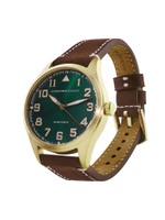 Часы кварцевые Earth Brass, латунь, зеленые