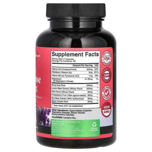 Nature's Craft, добавка для женского здоровья, для поддержки в период менопаузы, 120 капсул
