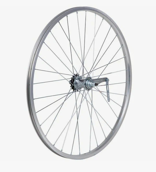 Колесо 26" задн,ал.дв.серебр.обод,36Н.,1ск.торм.вт.SHUNFENG