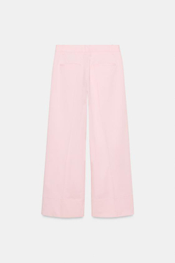 ZARA БРЮКИ ЧИНОС С ЗАЩИПАМИ, РОЗОВЫЙ