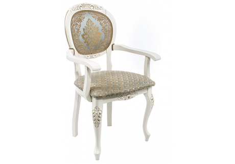 Кресло Woodville Adriano 2 молочный с патиной