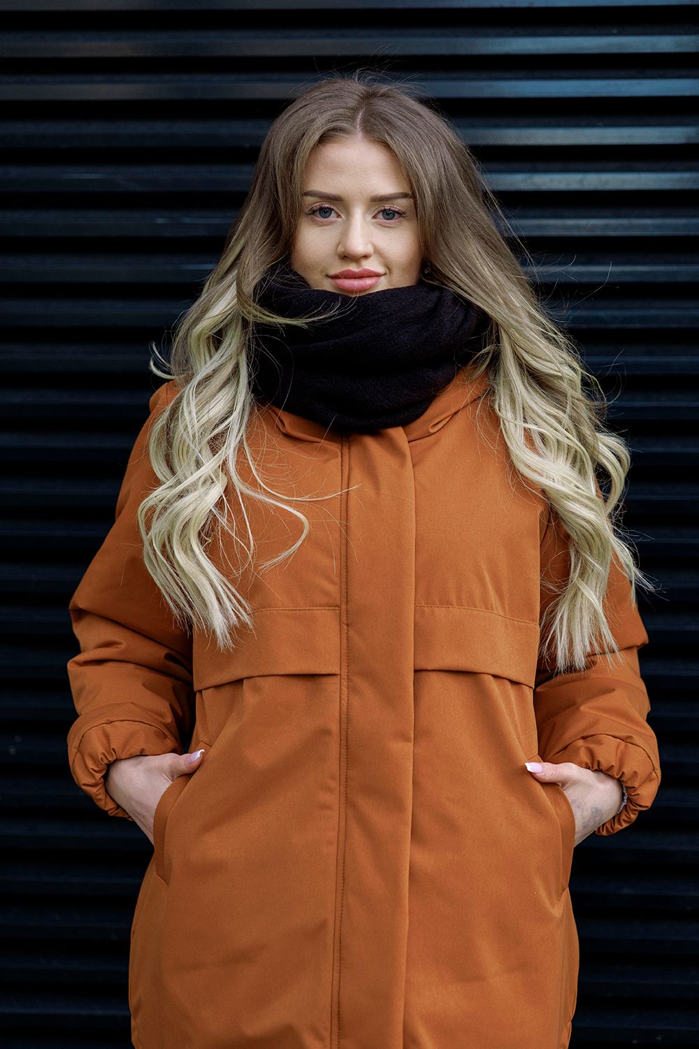 Куртка ko-ko-ko утепленная женская горчично-терракотовая