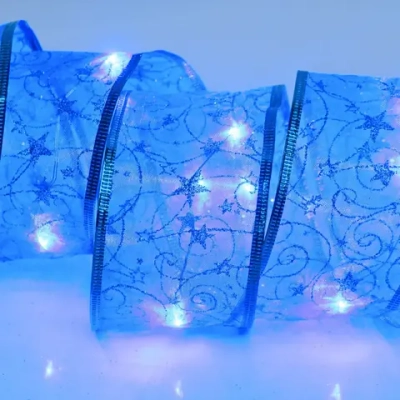 Гирлянда для дома ЛЕНТА ДЕКОРАТИВНАЯ «Волшебство» 2,0 м, 6 см, 20 ламп LED (на батарейках), Синий (подсветка синий)