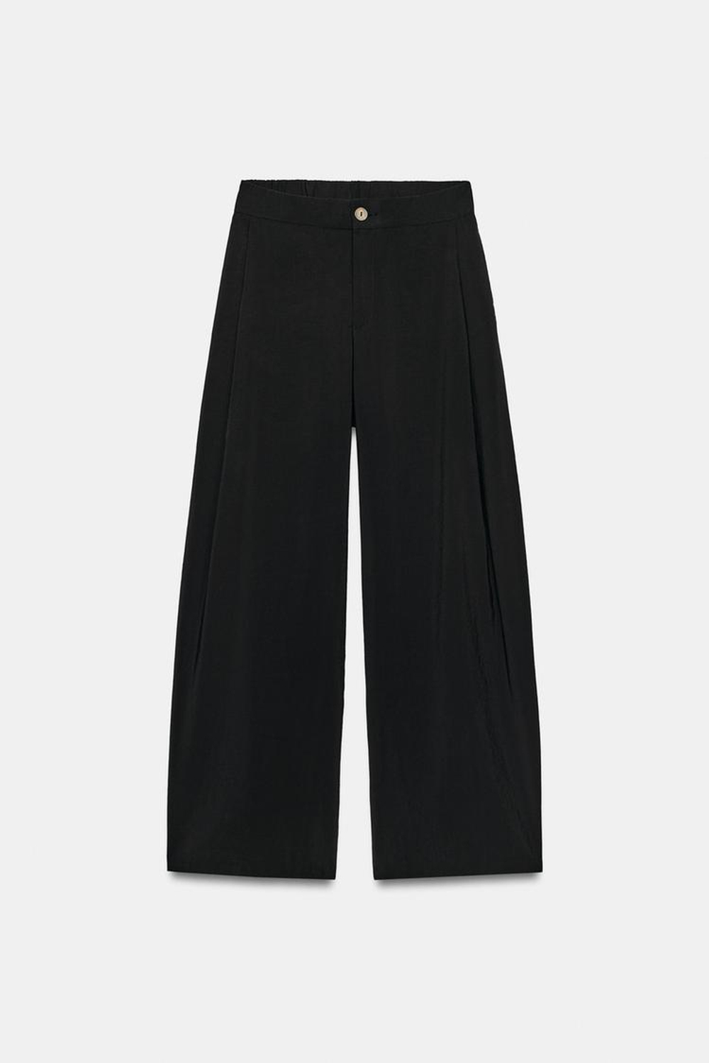 ZARA СВОБОДНЫЕ БРЮКИ BARREL, ЧЕРНЫЙ