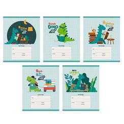 Тетради А5 12л. Скрепка-Динозаврики