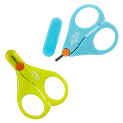 Ножницы детские с колпачком 1 шт. ПОМА, зелёный