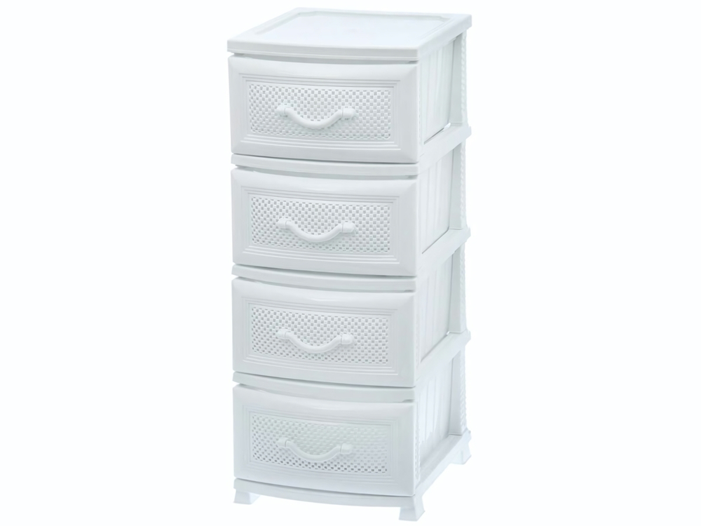 Комод 4-х секционный "Дельфин" белый