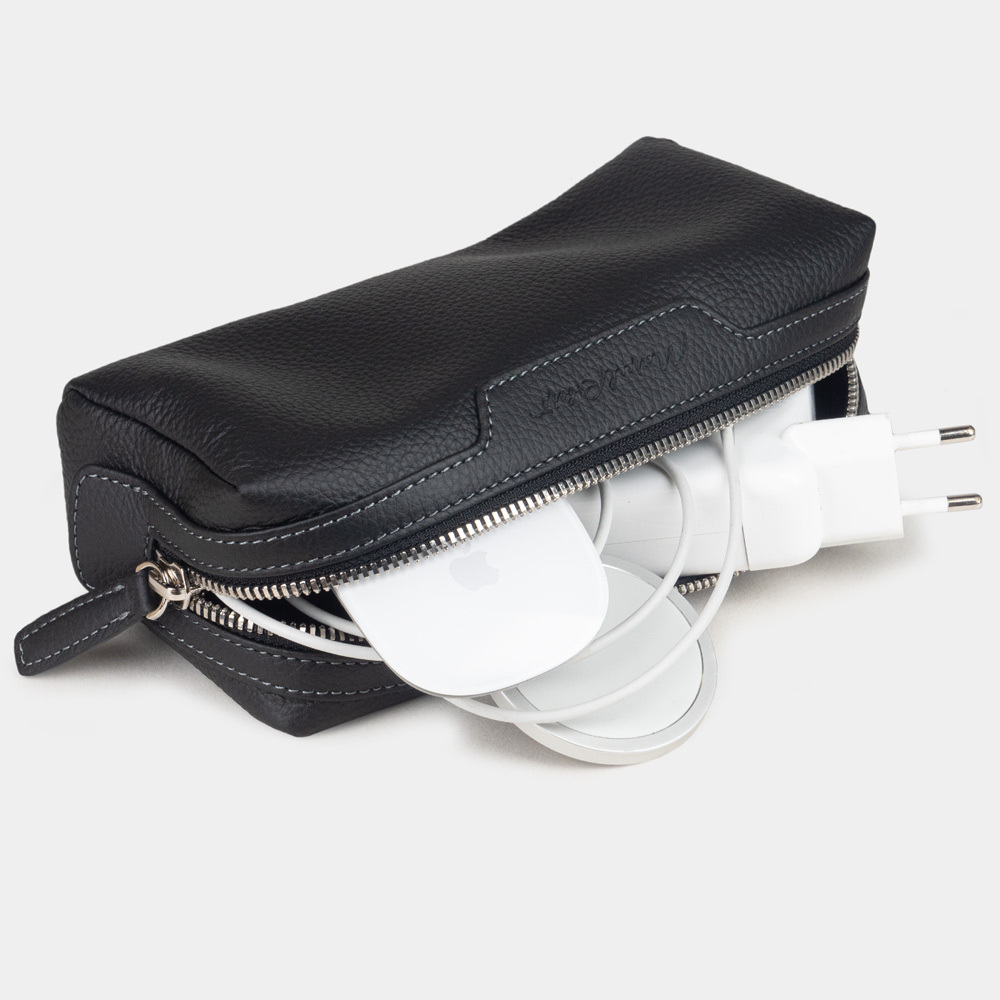 Несессер Tube из кожи теленка, черного цвета