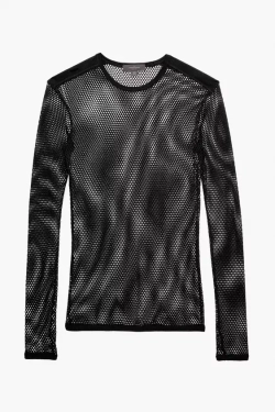 ZARA X STEFANO PILATI ФУТБОЛКА В СЕТОЧКУ, ЧЕРНЫЙ